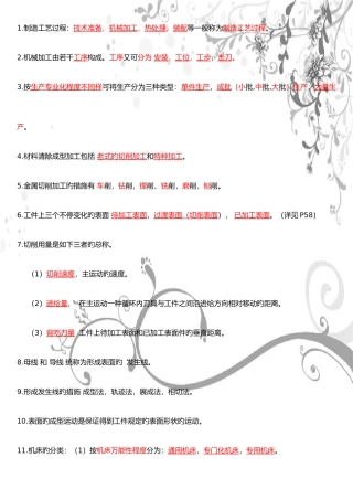 2025年机械制造技术基础知识点整理