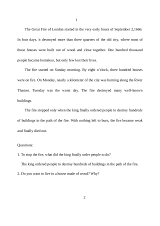 2025年生英语面试读短文材料教师用