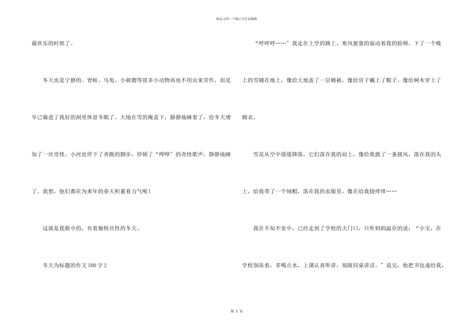 冬天为标题的500字_第2页