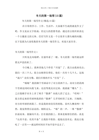 冬天的第一场雪