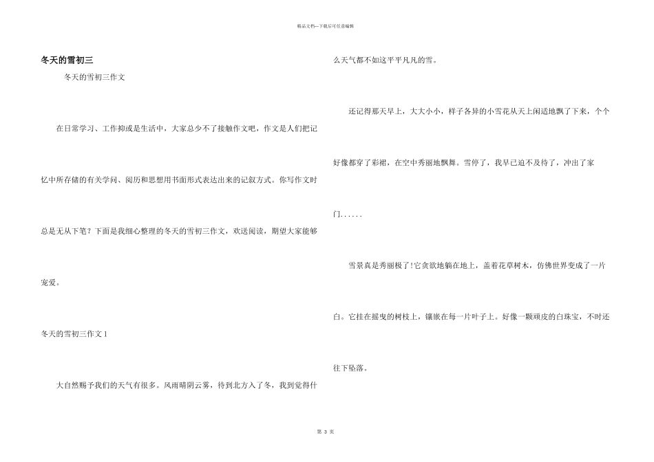 冬天的雪初三_第1页