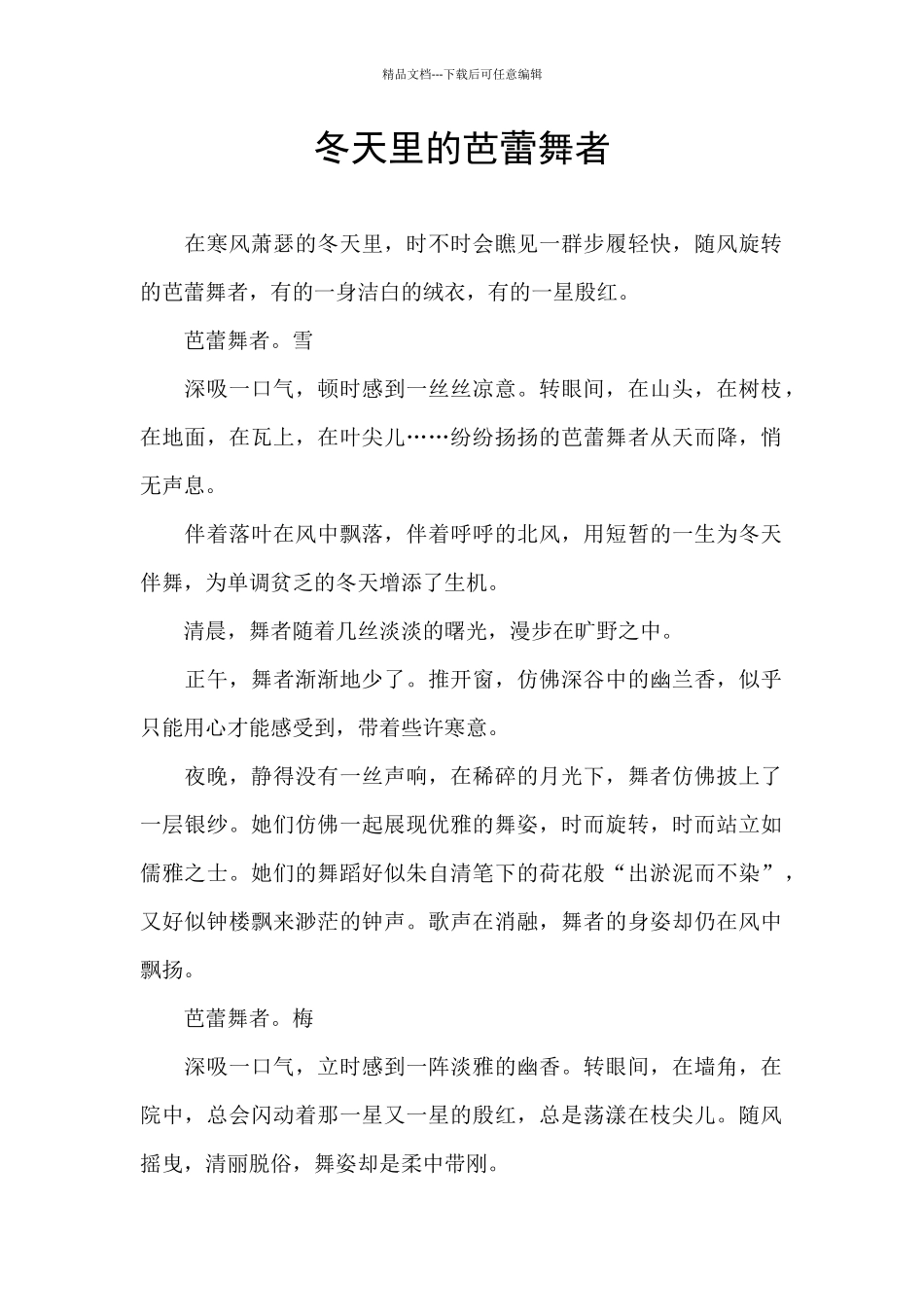 冬天里的芭蕾舞者_第1页