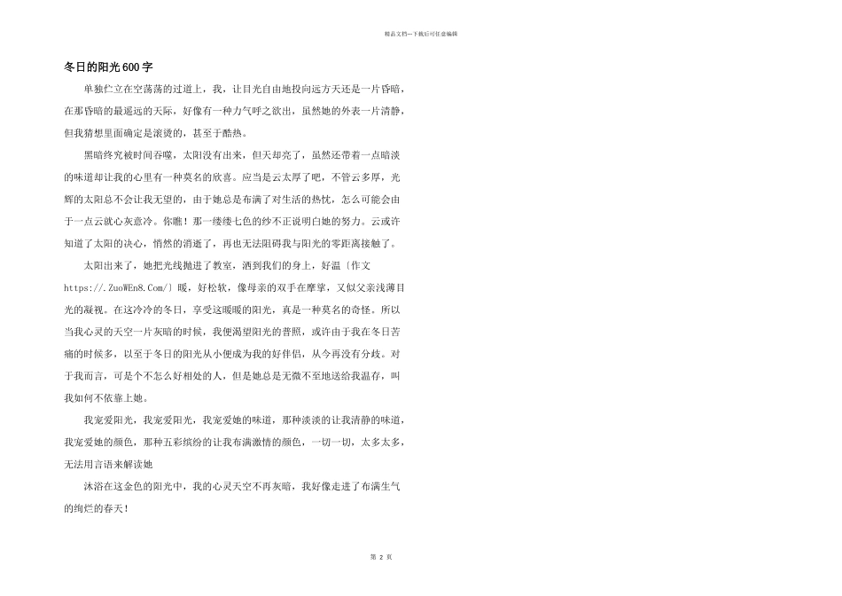 冬日的阳光600字_第1页