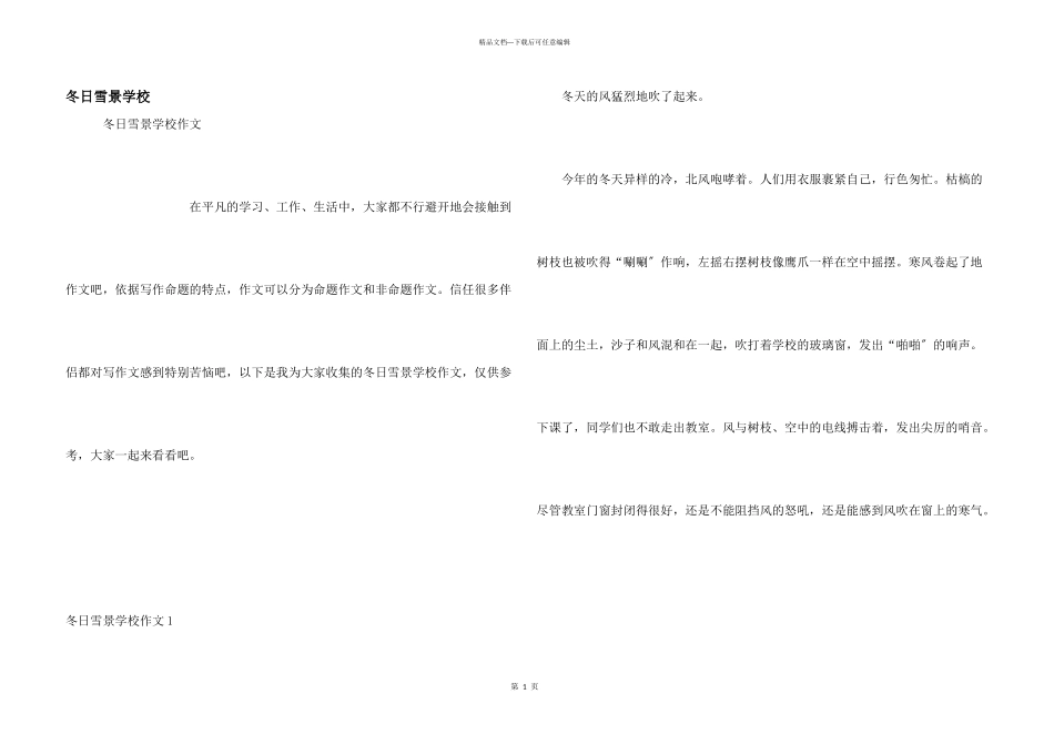 冬日雪景小学_第1页