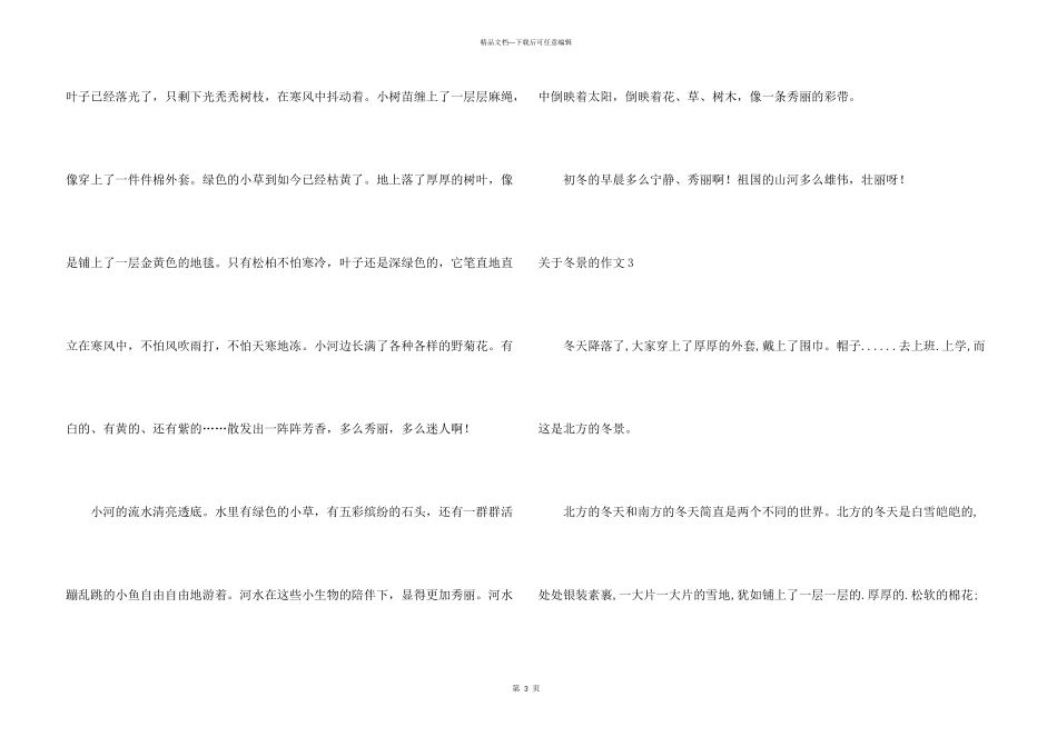 冬景的集合13篇_第3页