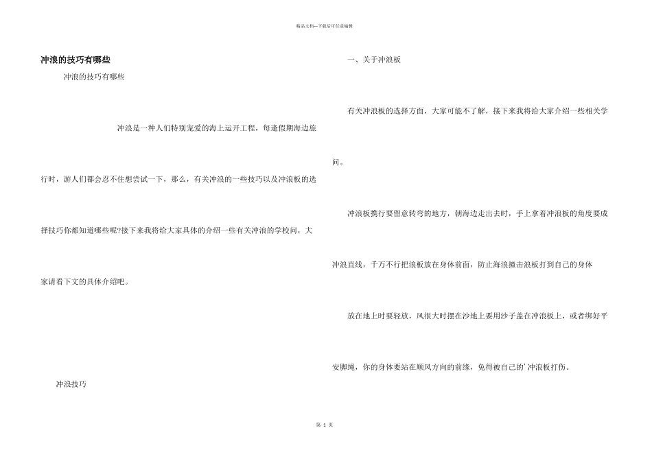 冲浪的技巧有哪些_第1页