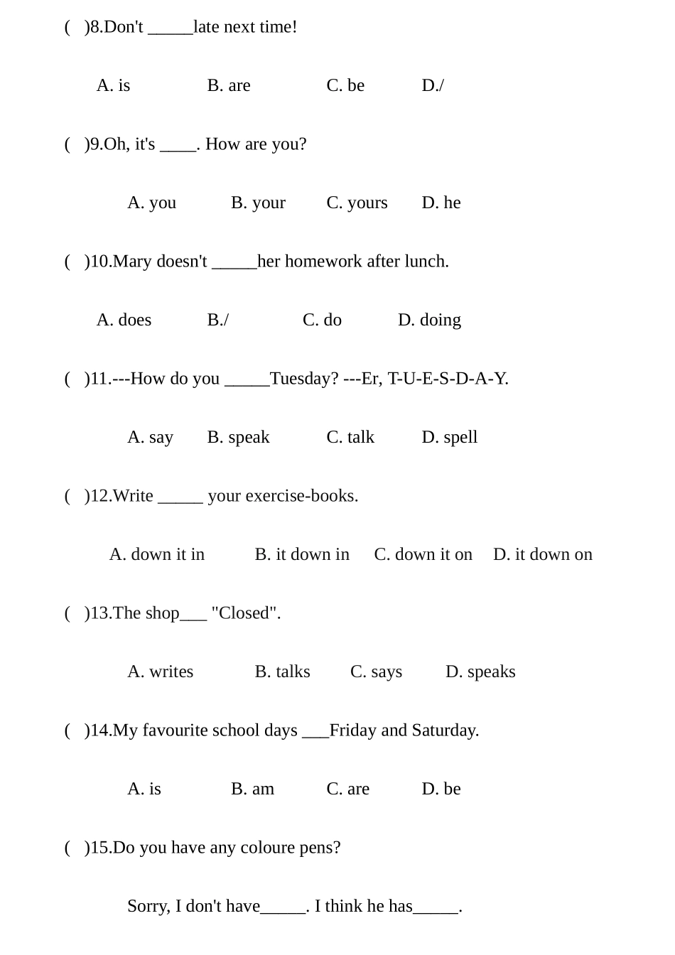 2025年小升初英语单项选择题题含答案和详细讲解_第2页