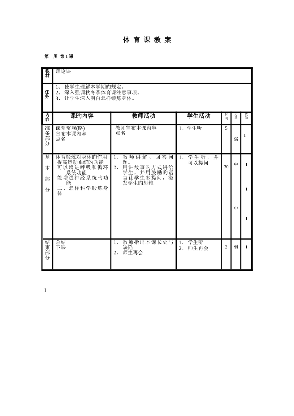 2025年小学体育全套的教案_第1页