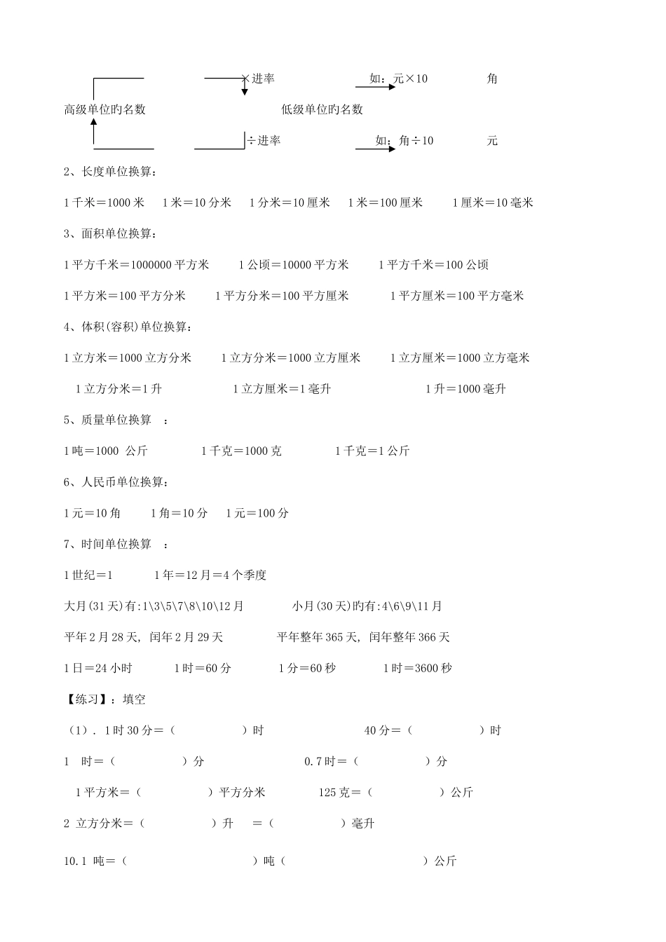 2025年小升初数学基础知识复习资料及针对性练习题_第2页