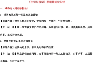 2025年生活与哲学哲学原理归纳最全