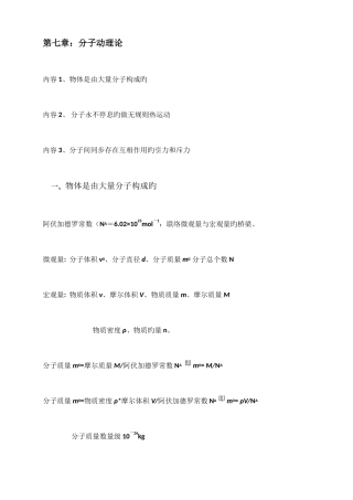 2025年热学知识点总结归纳