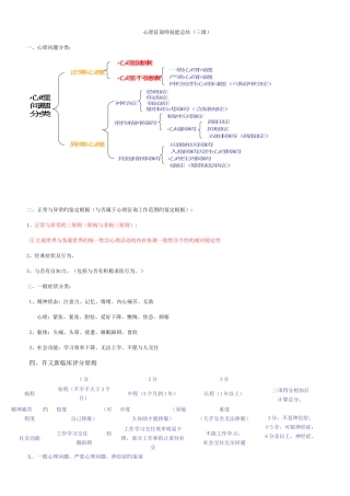 2025年用心整理可直接打印三级心理咨询师技能必考