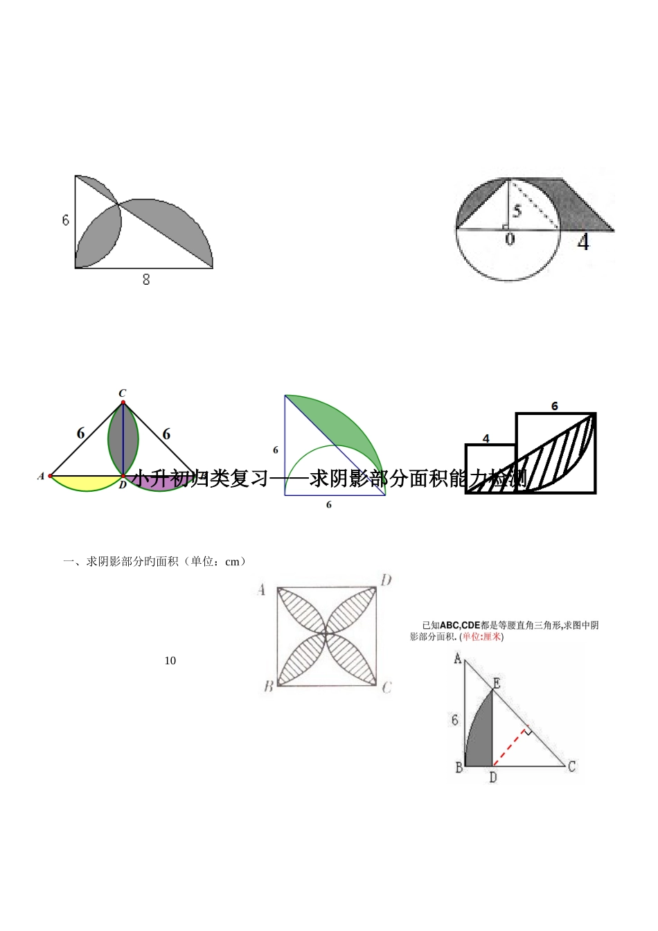 2025年小升初复习组合图形阴影部分面积计算的解题思路_第2页