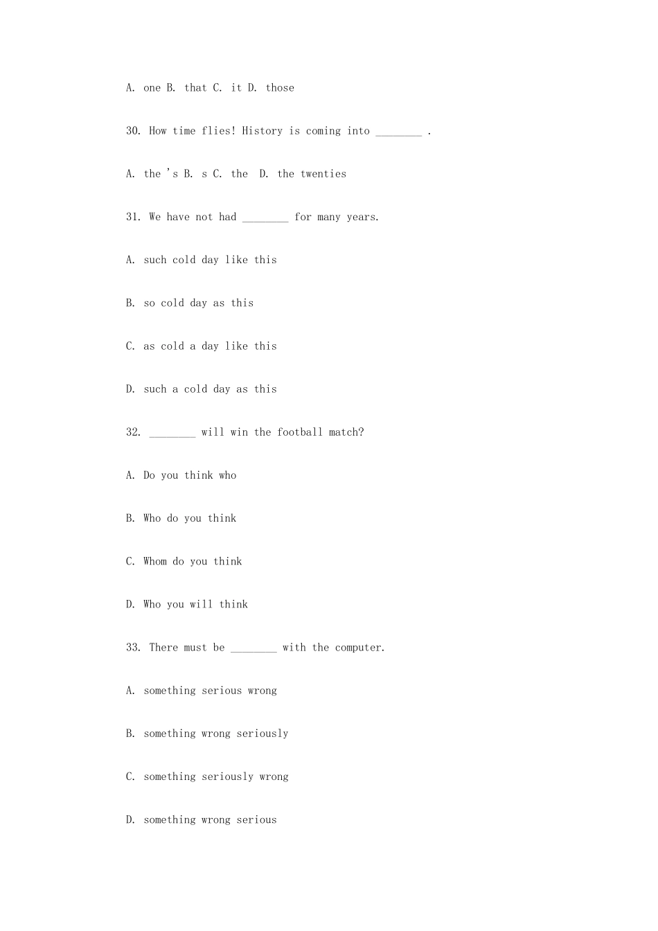 2025年淄博职业学院单招英语模拟试题含答案解析_第3页