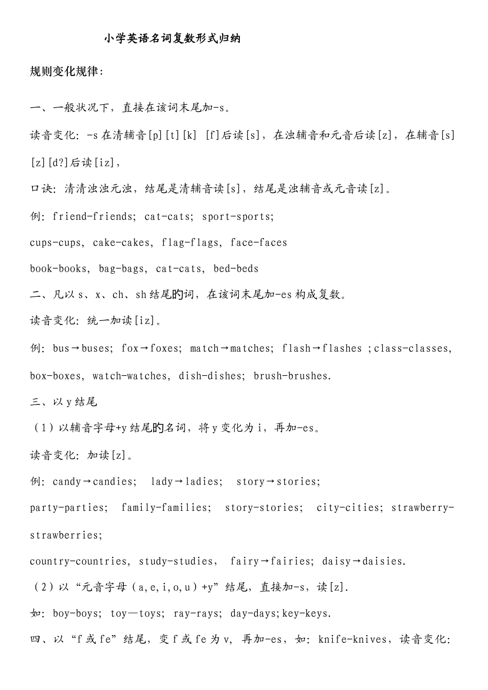 2025年小学英语复数形式归纳总结_第1页