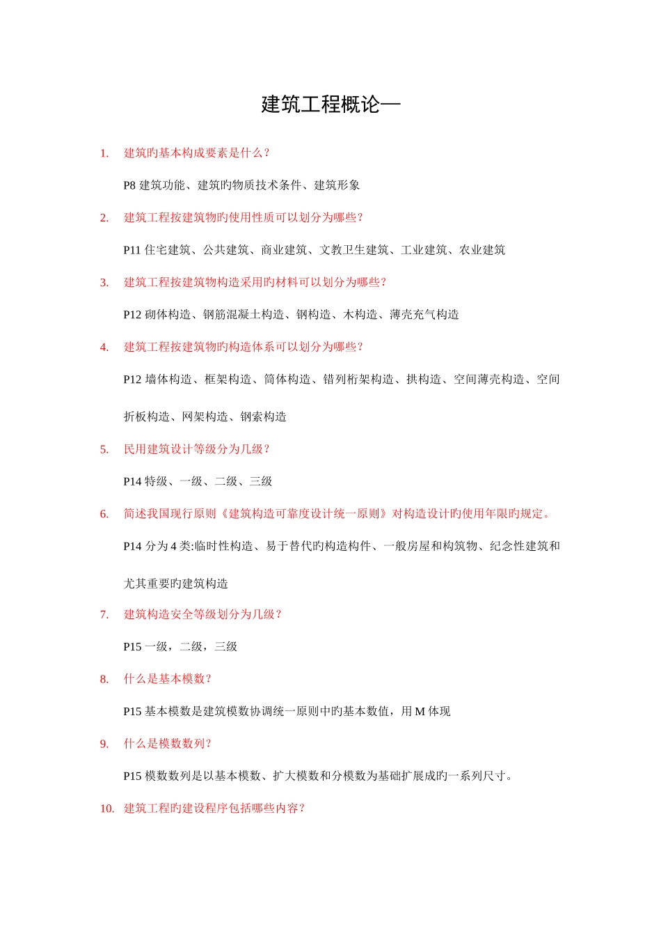 2025年建筑工程概论自考复习题及答案_第1页