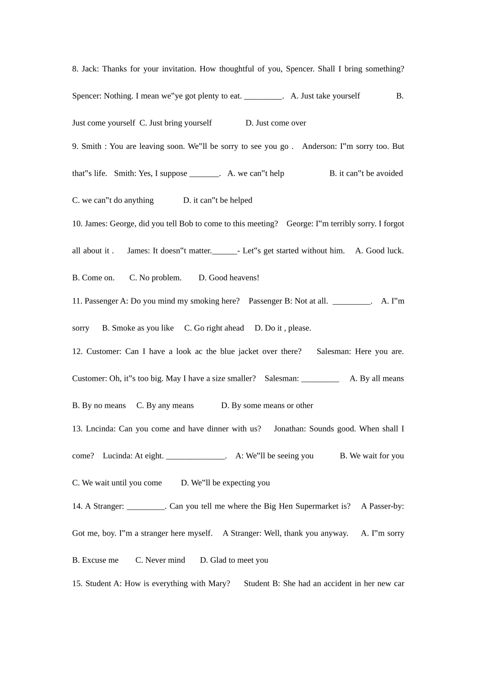 2025年成人高等教育学士学位英语考试试卷PaperOne试卷一_第2页