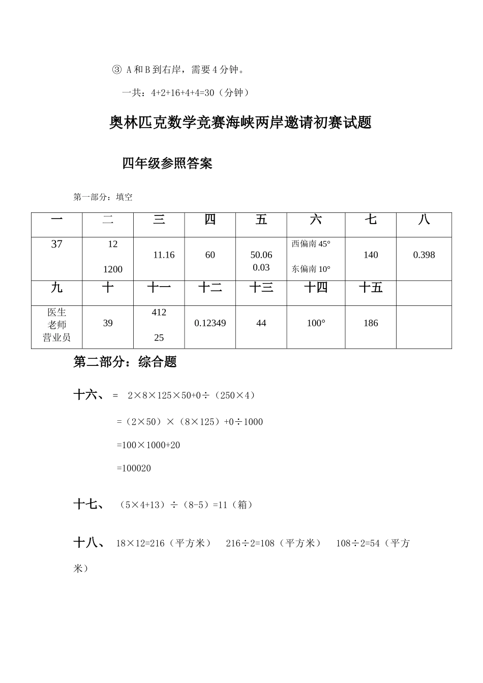 2025年少年奥林匹克数学竞赛海峡两岸邀请赛初赛答案_第2页