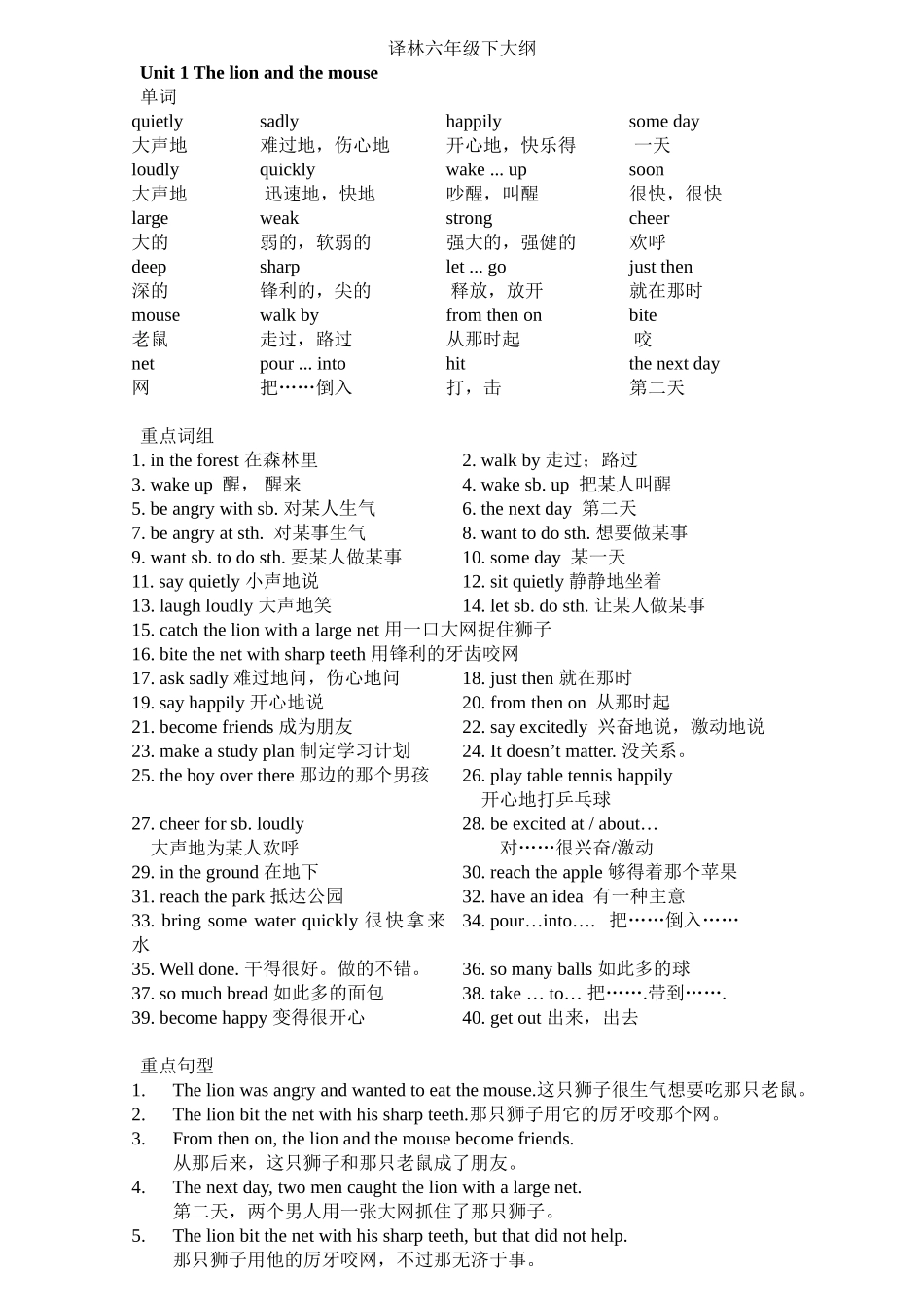 2025年译林英语6B知识点归纳_第1页