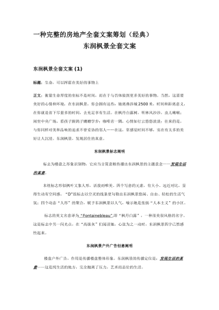 2025年一个完整的房地产全套文案策划