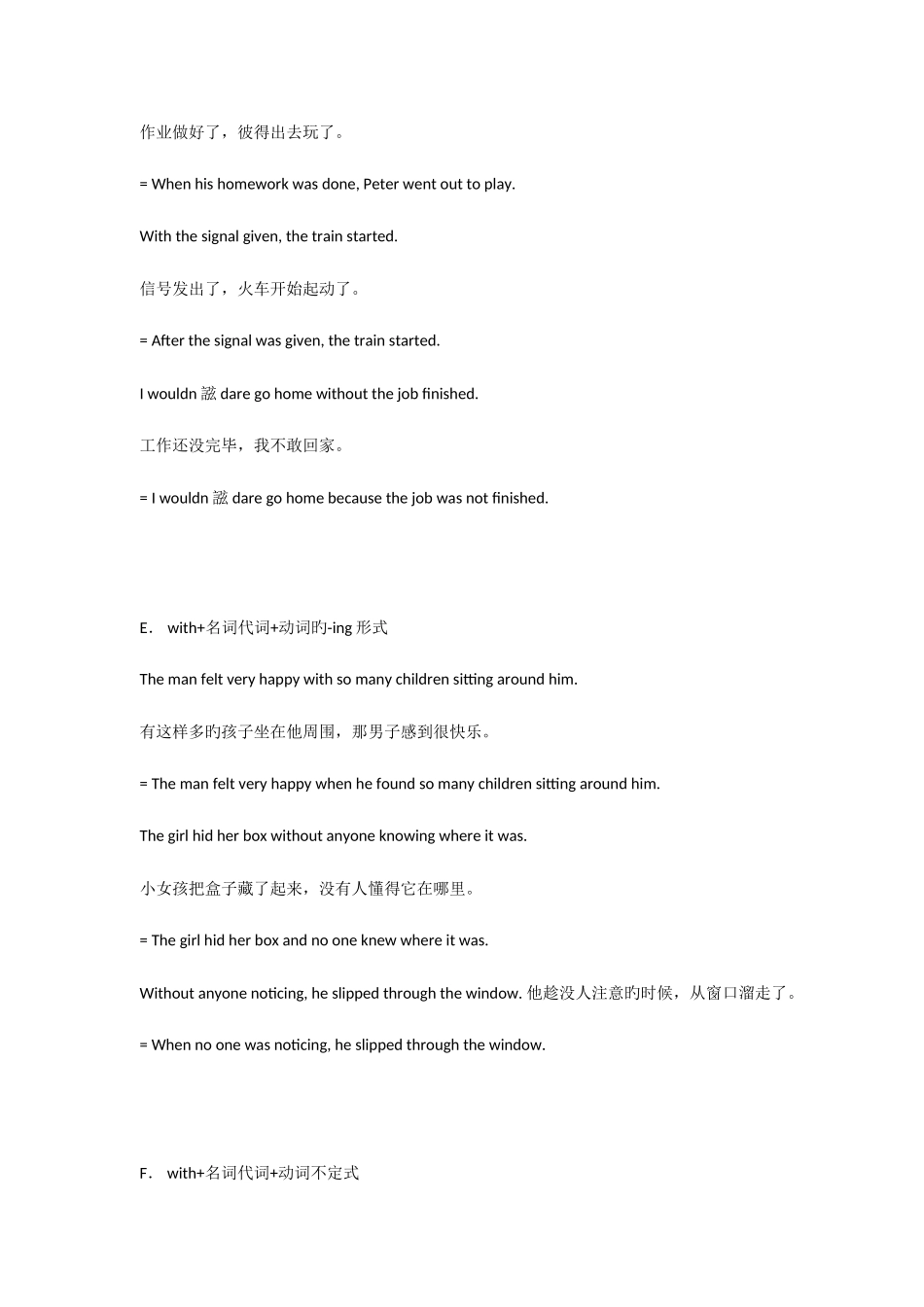 2025年广东省广州市天河中学高考高三英语语法一轮复习基础知识点独立主格结构_第3页