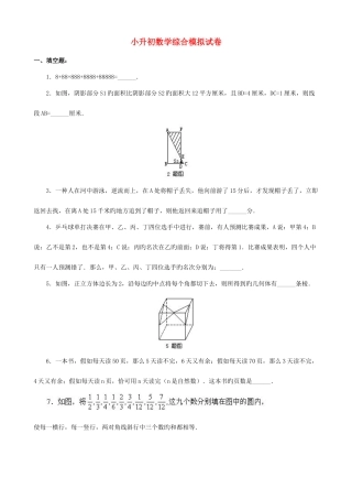 2025年小升初数学综合模拟试卷四十六