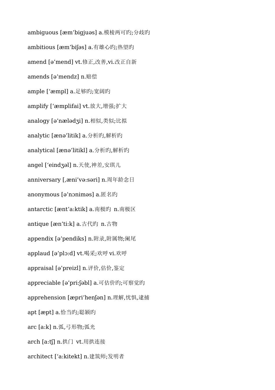 2025年英语si六级词汇表带音标_第3页
