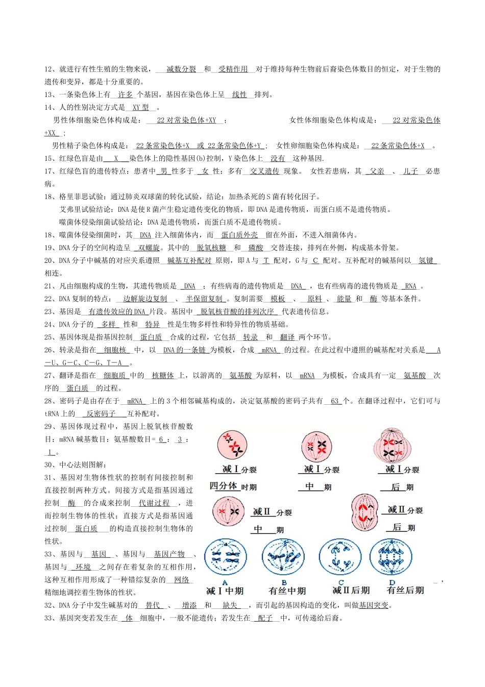 2025年高中生物学考知识点背诵清单说课讲解_第3页