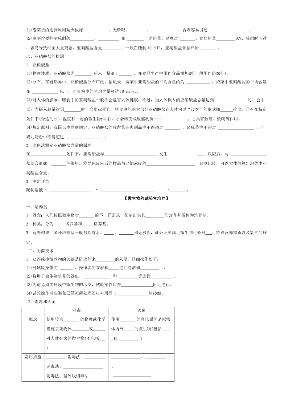 2025年高中生物选修一知识点填空总结_第3页
