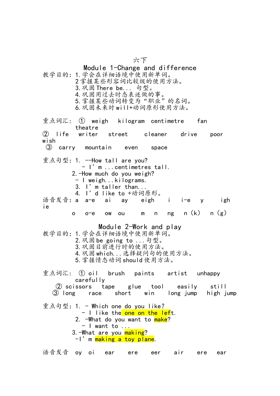 2025年沪教牛津版六年级知识点归纳_第3页