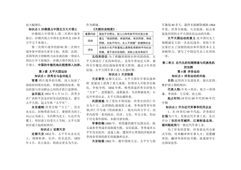 2025年八年级上历史知识点归纳总结培训讲学_第2页