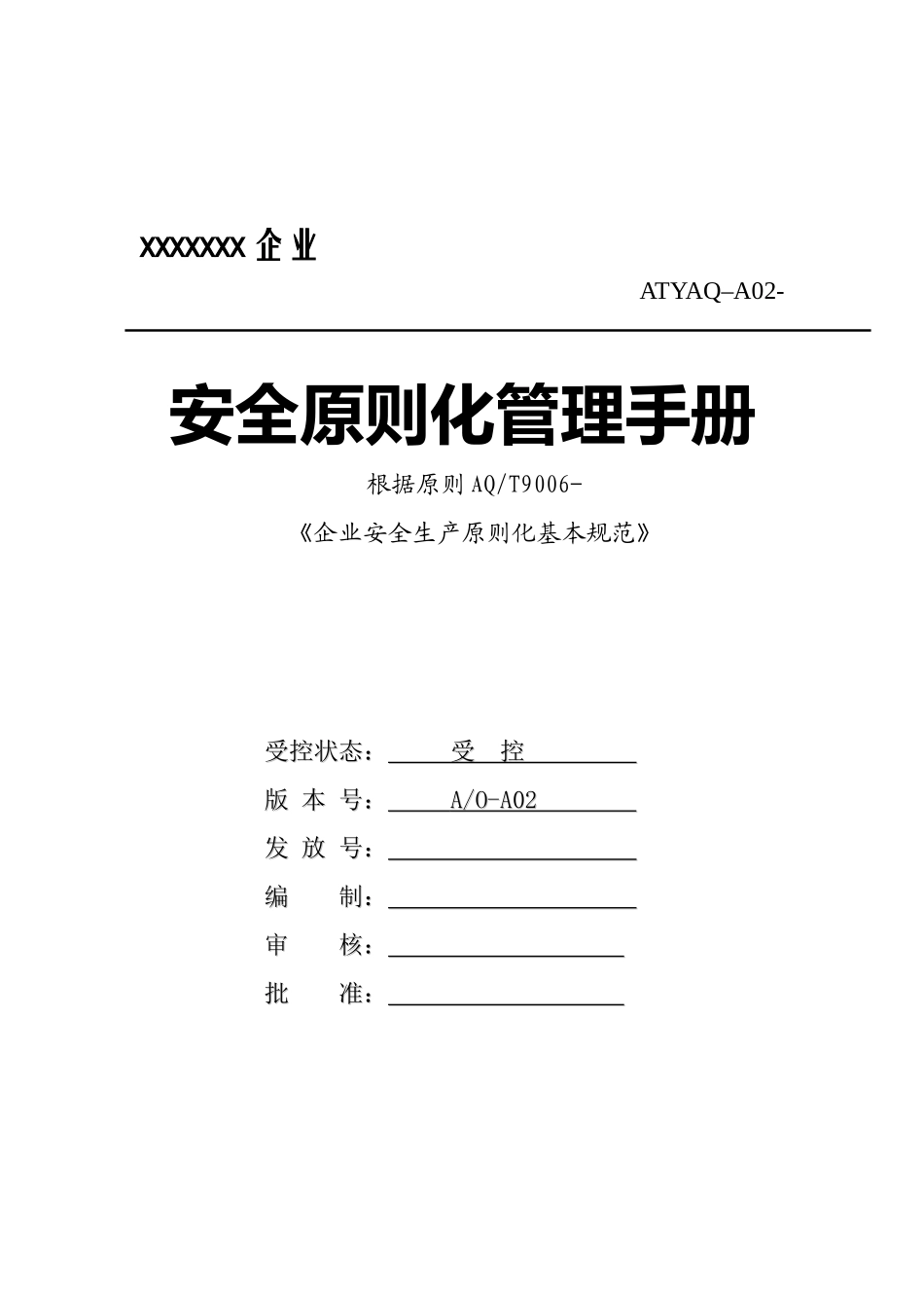 2025年安全生产标准化管理手册全套_第1页