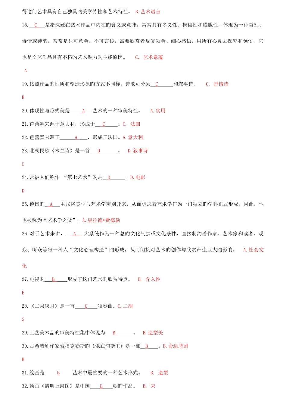 2025年电视大学艺术学概论考点版版_第2页