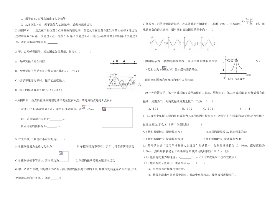 2025年机械振动和机械波知识点复习及总结_第2页