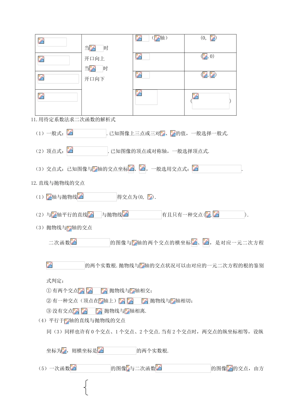 2025年黄冈中学初中数学二次函数知识点汇总_第3页