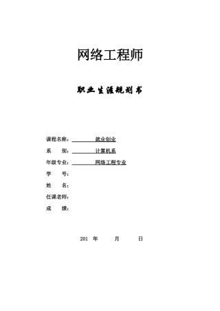 2025年网络工程师职业生涯规划书