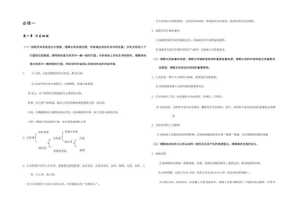 2025年福建省普通高中地理会考知识点整理_第1页
