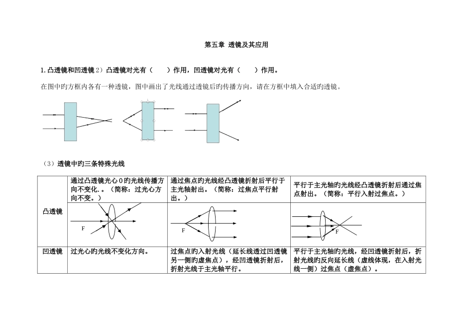 2025年透镜及其应用知识点总结_第1页