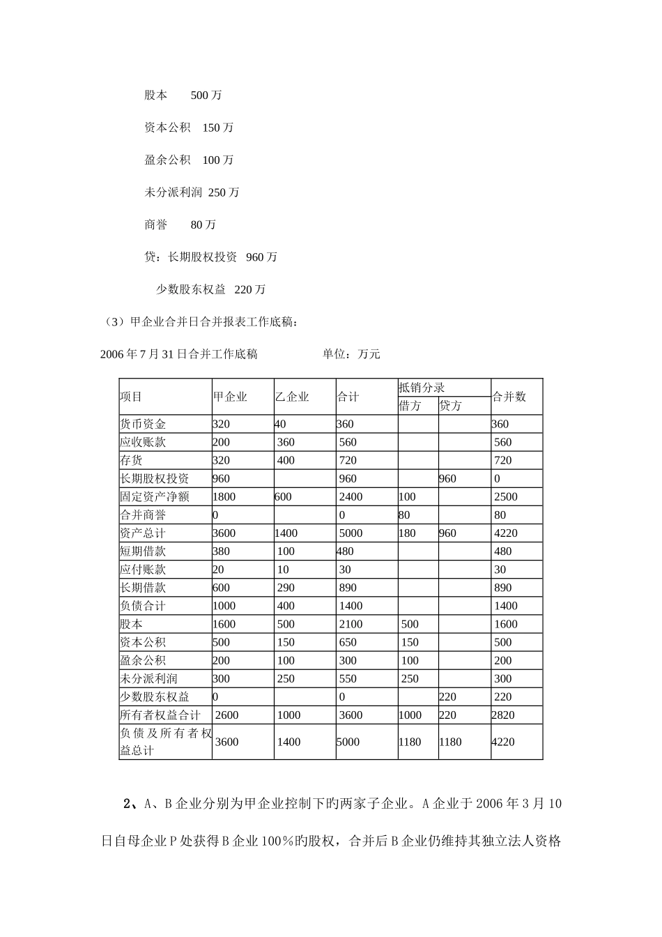 2025年电大高级财务会计形成性测验任务1解答_第2页