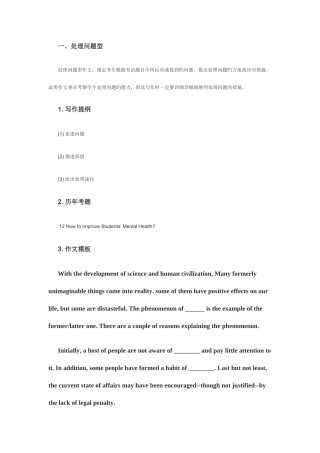 2025年英语六级作文模板利弊型观点对比性现象解释性问题解决型