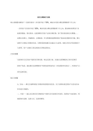 房地产低首付分期执行方案