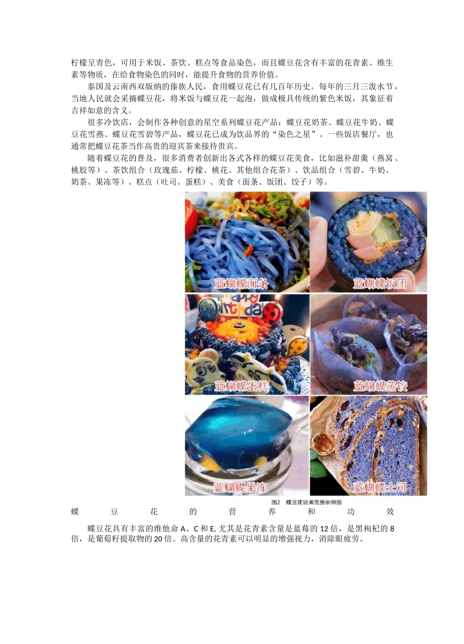 浅析蝶豆花(蓝蝴蝶)的食用价值及营养功效和作用_第2页