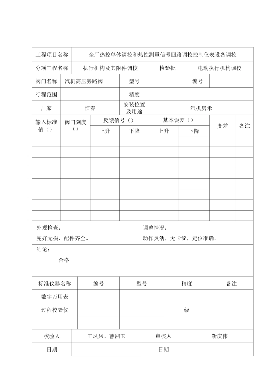 12020302电动执行机构调校记录_第1页