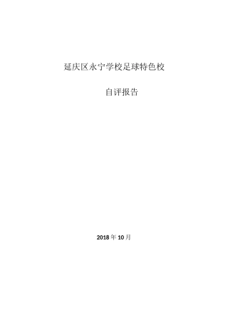 永宁学校足球特色校自评报告