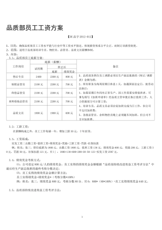 品质部品管工资方案01