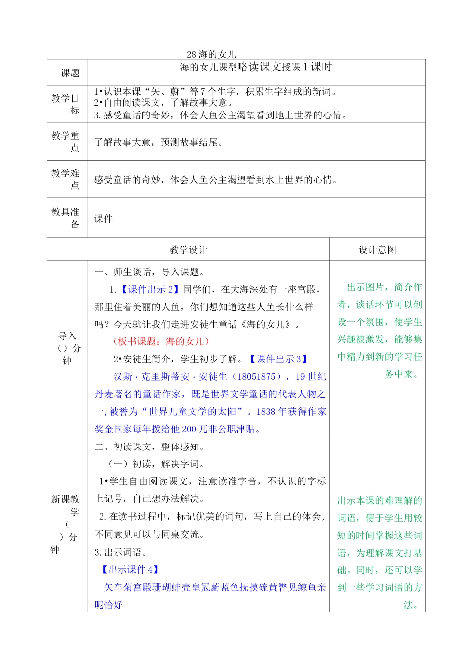 海的女儿教案_第1页