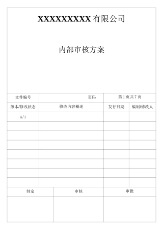 (完整版)内部审核方案