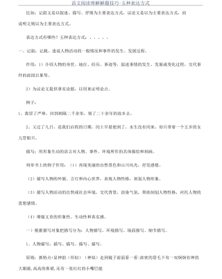 语文阅读理解解题技巧-五种表达方式