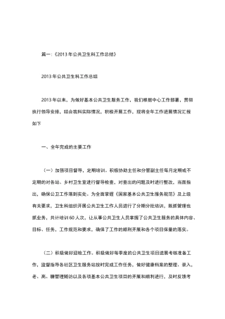 公卫工作总结