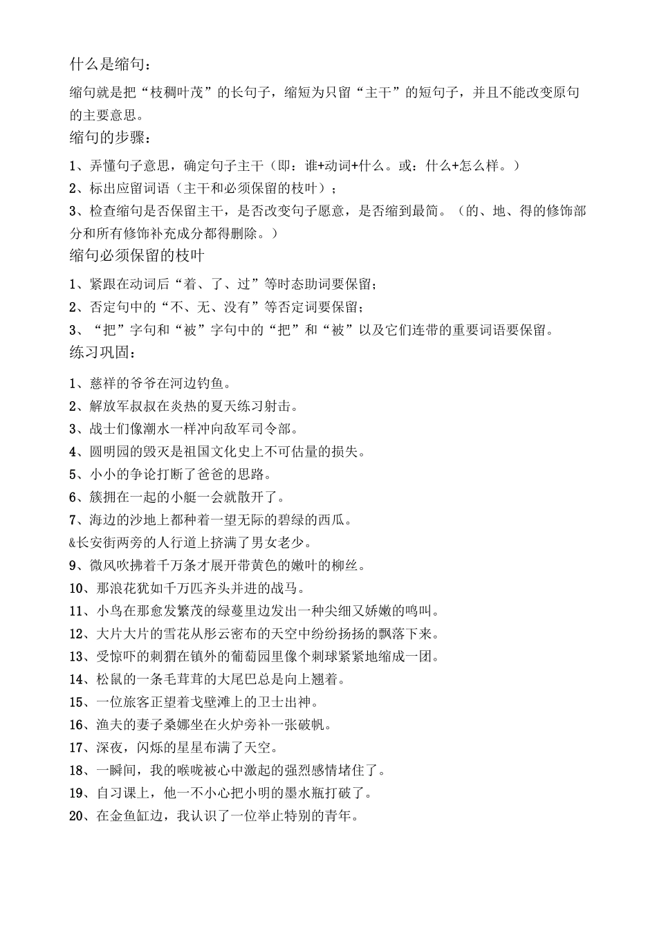 句式训练(扩句缩句、陈述句转反问句、双重否定句-改转述句)_第2页